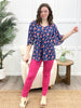 Dear Scarlett Wildflower Dreams Cali Blouse - Navy