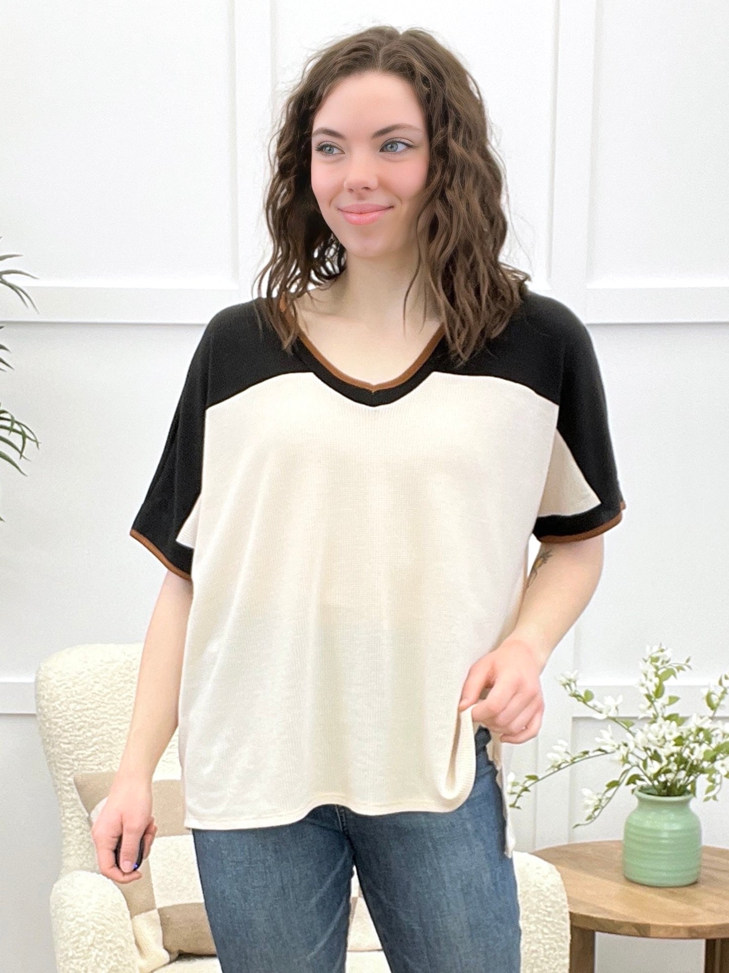 Modern Contrast Top