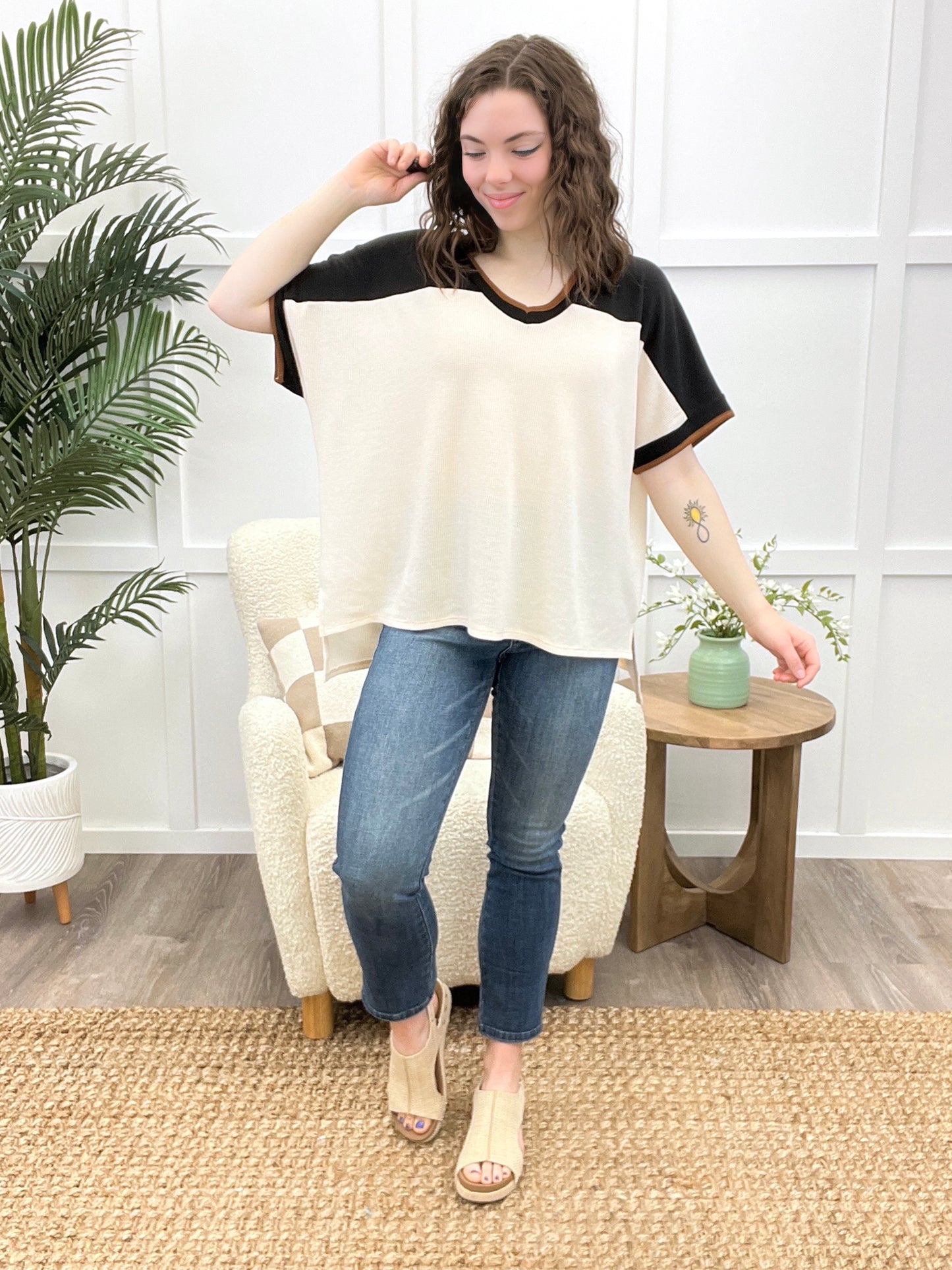 Modern Contrast Top