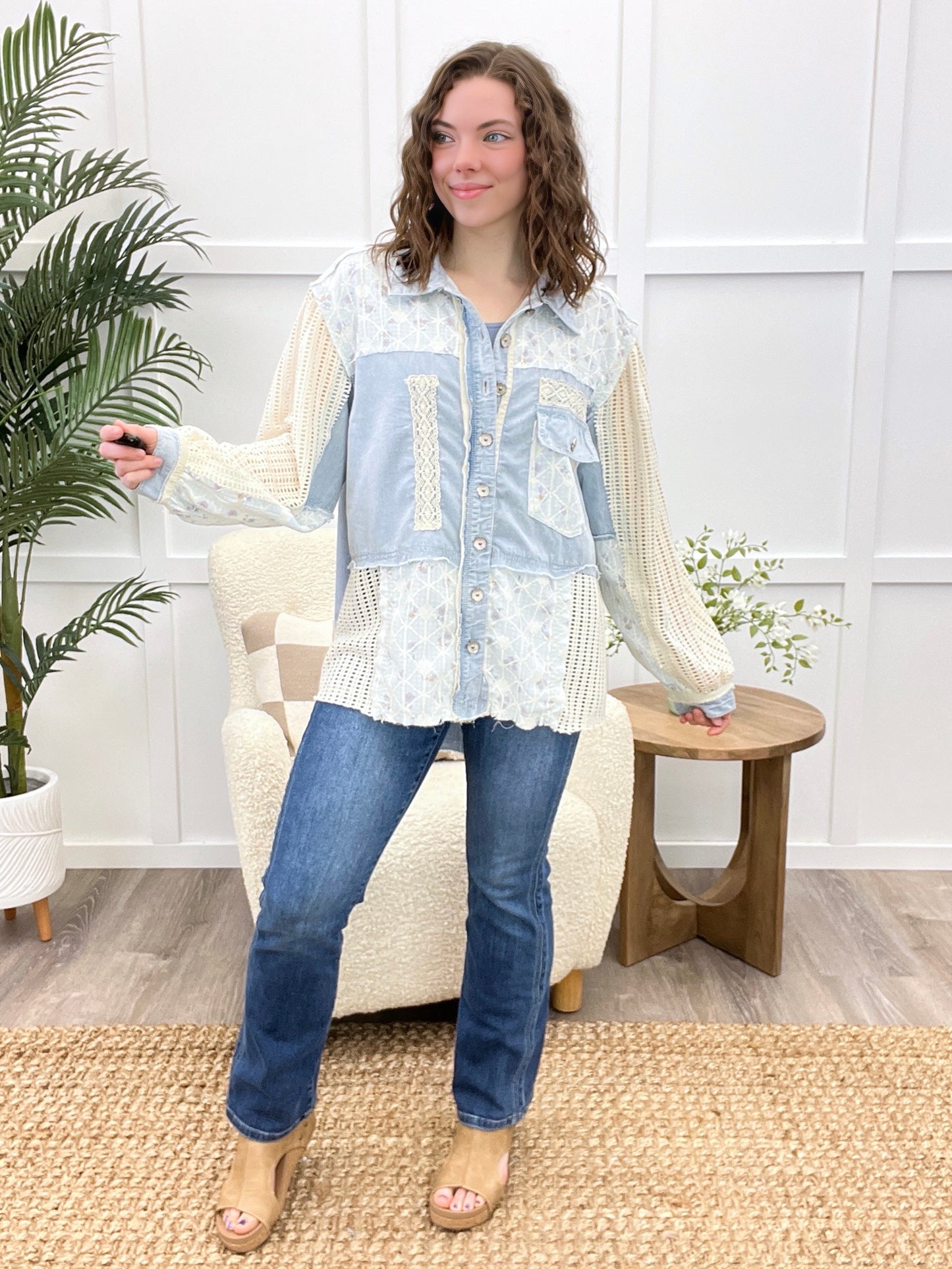 Prairie Rose Denim Patchwork Jacket