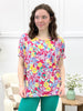 Dear Scarlett Floral Gala Sadie Top - Fuchsia