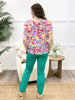Dear Scarlett Floral Gala Sadie Top - Fuchsia