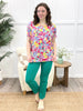 Dear Scarlett Floral Gala Sadie Top - Fuchsia