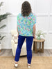 Dear Scarlett Floral Gala Sadie Top - Aqua