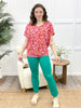 Dear Scarlett Pops Of Paisley Sadie Top - Red Pink