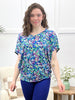 Dear Scarlett Pops Of Paisley Sadie Top - Royal Blue