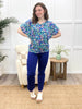 Dear Scarlett Pops Of Paisley Sadie Top - Royal Blue
