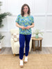 Dear Scarlett Paisley Daydream Sadie Top - Royal Blue