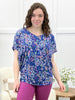 Dear Scarlett Paisley Blooms Sadie Top - Royal Blue