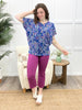 Dear Scarlett Paisley Blooms Sadie Top - Royal Blue