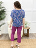 Dear Scarlett Paisley Blooms Sadie Top - Royal Blue