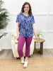 Dear Scarlett Paisley Blooms Sadie Top - Royal Blue