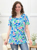 Dear Scarlett Spring Blossoms Boyfriend Tunic Top - Royal Blue