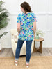 Dear Scarlett Spring Blossoms Boyfriend Tunic Top - Royal Blue