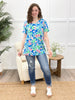 Dear Scarlett Spring Blossoms Boyfriend Tunic Top - Royal Blue