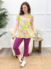 Dear Scarlett Floral & Paisley All Day Boyfriend Tunic Top - Lime