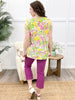 Dear Scarlett Floral & Paisley All Day Boyfriend Tunic Top - Lime