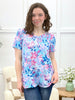 Dear Scarlett Floral & Paisley All Day Boyfriend Tunic Top - Blue