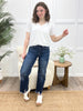 Breanna Jade Tummy Control Straight Leg Frayed Hem Jeans