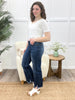 Breanna Jade Tummy Control Straight Leg Frayed Hem Jeans