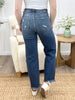 Breanna Jade Tummy Control Straight Leg Frayed Hem Jeans