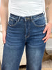 Breanna Jade Tummy Control Straight Leg Frayed Hem Jeans