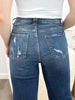 Breanna Jade Tummy Control Straight Leg Frayed Hem Jeans