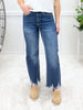 Breanna Jade Tummy Control Straight Leg Frayed Hem Jeans