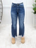 Breanna Jade Tummy Control Straight Leg Frayed Hem Jeans
