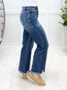Breanna Jade Tummy Control Straight Leg Frayed Hem Jeans