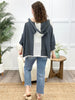 Vintage Grey Boho Peace Patch Lace Trim Top