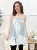 Boho Breeze Denim Patchwork Lace Tunic Top