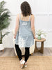 Boho Breeze Denim Patchwork Lace Tunic Top