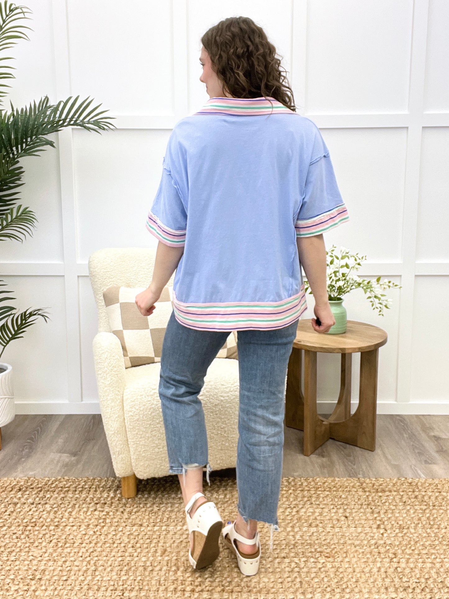 Seaside Stripes Relaxed Jersey Top