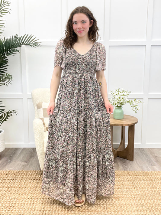 Midnight Blossom Maxi Dress