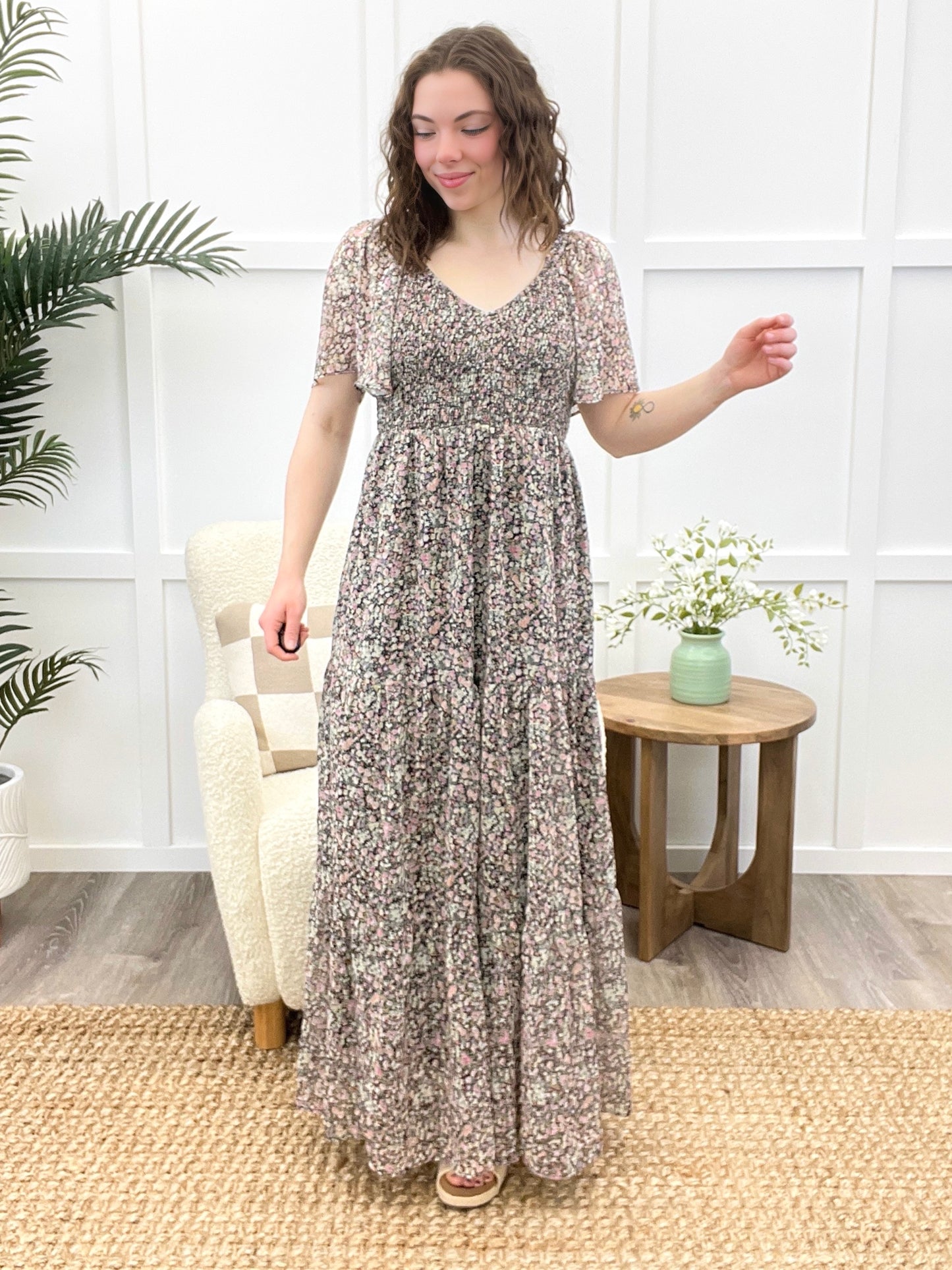 Midnight Blossom Maxi Dress