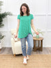 Twist & Stripes Side Knot Top - Kelly Green