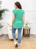 Twist & Stripes Side Knot Top - Kelly Green