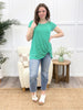 Twist & Stripes Side Knot Top - Kelly Green
