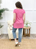 Twist & Stripes Side Knot Top - Hot Pink