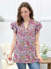 Electric Spots Ruffle Top