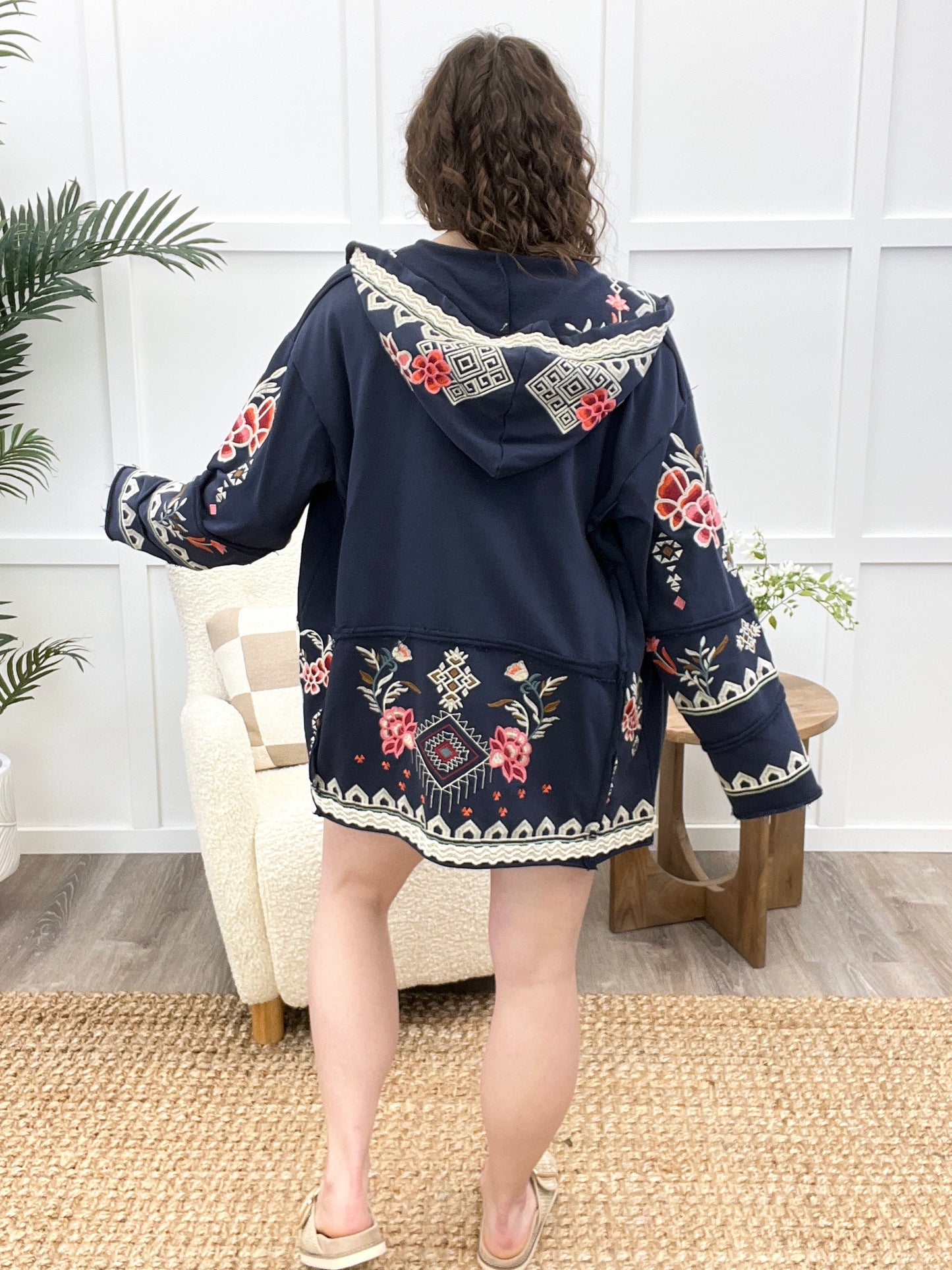 Homegrown Blossoms Jacket - Navy