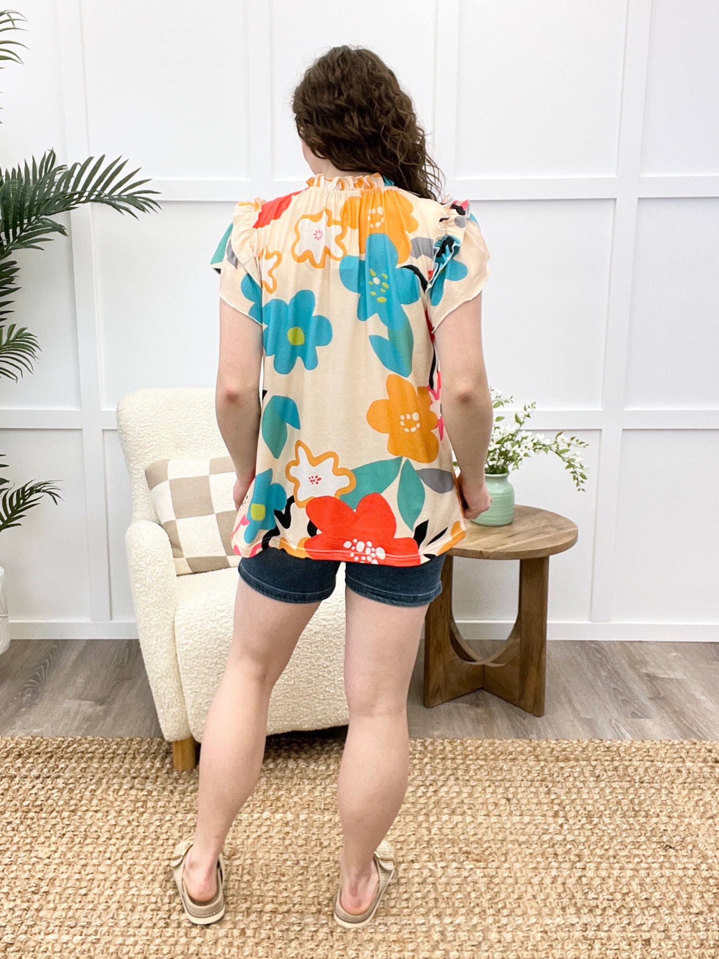 Wild Bloom Ruffle Top