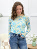 Flower Power Sheer Top - Blue