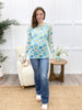 Flower Power Sheer Top - Blue