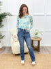 Flower Power Sheer Top - Blue