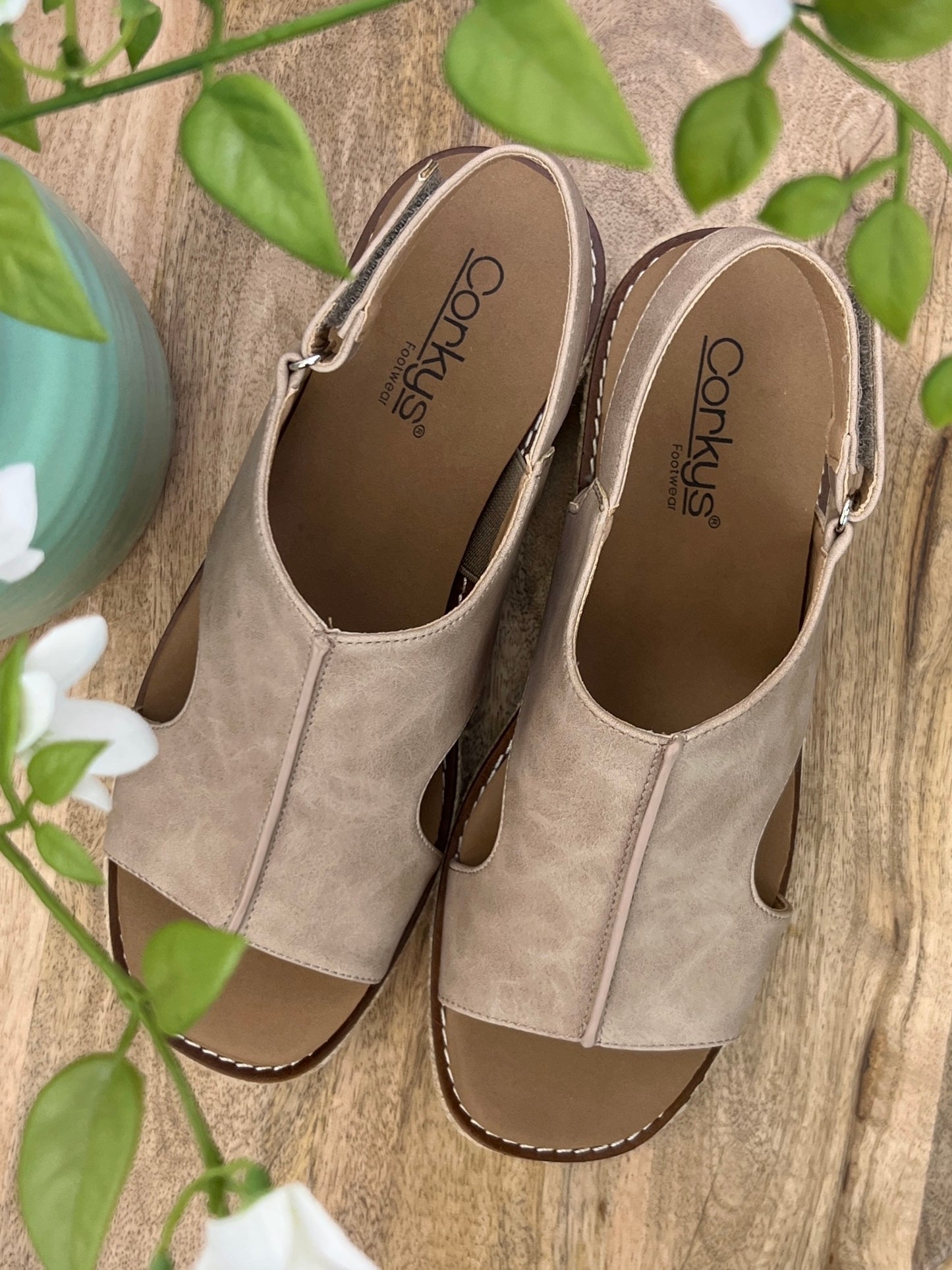 Corkys Taupe Ready Or Not Wedge Sandals