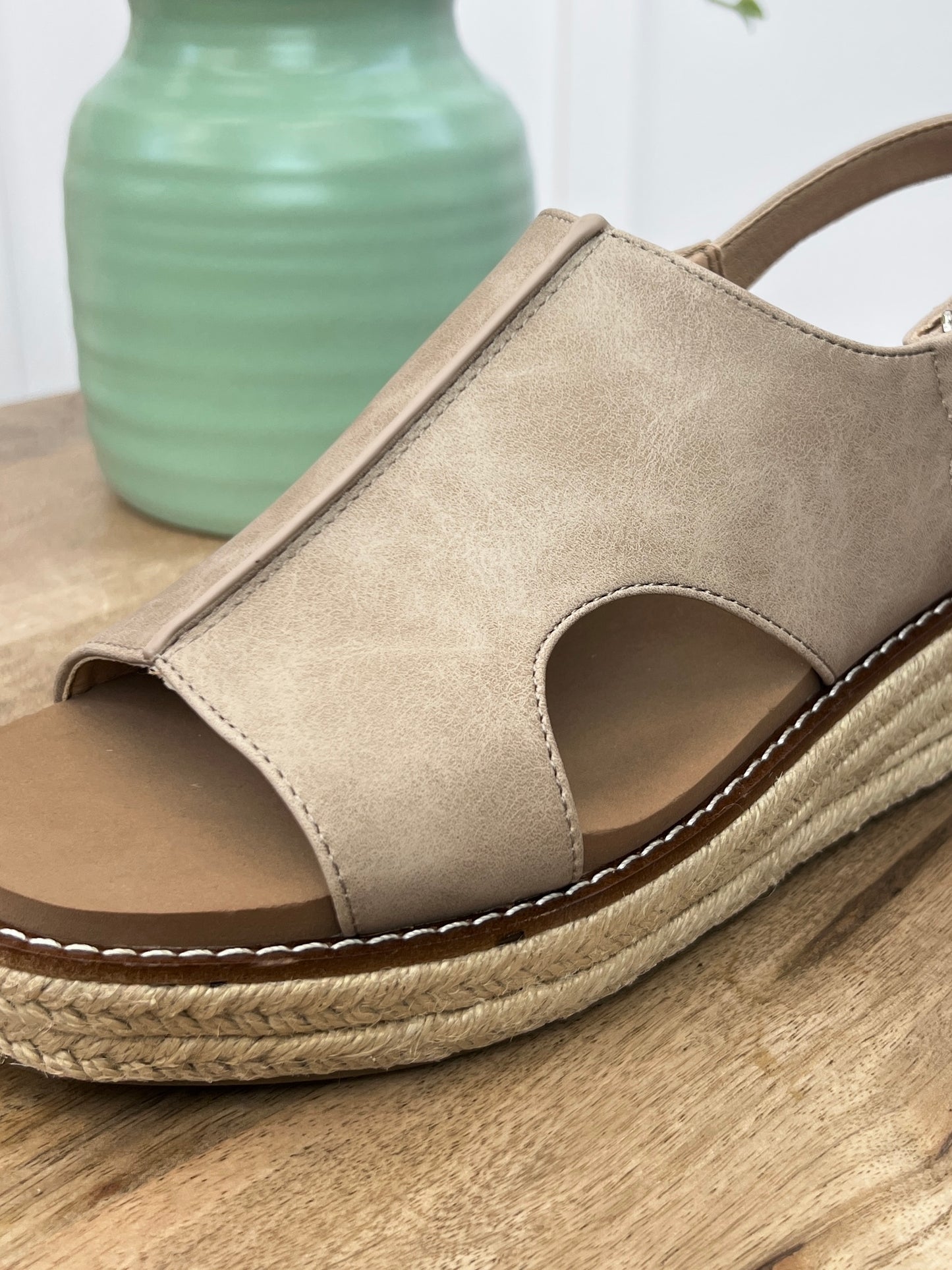 Corkys Taupe Ready Or Not Wedge Sandals