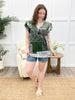 Wild Streak Ruffle Top - Green
