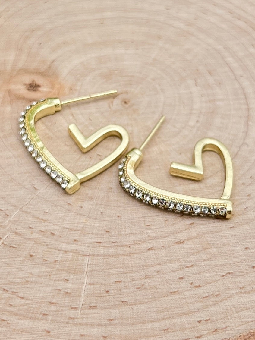Lustrous Love Heart Hoops